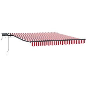 vidaXL Retractable Awning Red and White 300 x 250 cm