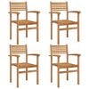 vidaXL Chair 4 pcs Brown Solid Teak Wood