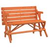 vidaXL Picnic Table with Benches Solid Wood Fir 2-in-1 Convertible