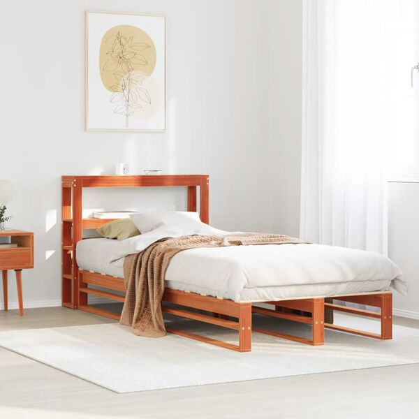 vidaXL Bed Frame without Mattress Wax Brown 90x200 cm Solid Wood Pine