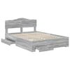 vidaXL Bed Frame with Drawer Grey Sonoma 160 x 200 cm Engineered Wood