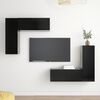 vidaXL 4 Piece TV Cabinet Set Black Engineered Wood