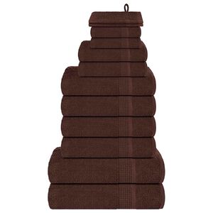 vidaXL 12 Piece Towel Set "FROGN" Brown 360 gsm
