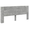 vidaXL Headboard Cabinet with LED Concrete Grey 220x16.5x103.5 cm