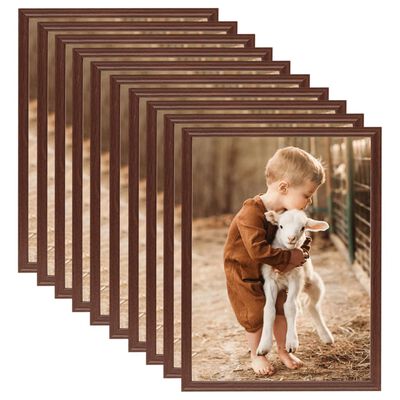 vidaXL Photo Frames Collage 10 pcs for Wall or Table Brown 20x25cm MDF