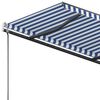 vidaXL Freestanding Manual Retractable Awning 300x250 cm Blue/White