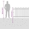 vidaXL Spike Arch Fence Black 200 x 150 cm Powder-Coated Steel
