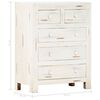 vidaXL Drawer Cabinet White 58x30x75 cm Solid Acacia Wood