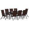 vidaXL Garden Dining Set Height-Adjustable 9 pcs Brown Poly rattan