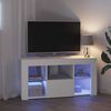 vidaXL Corner LED TV Cabinet White 100 x 40 x 50 cm Engineered Wood