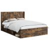 vidaXL Bed Frame with Storage and Headboard Smoked Oak 120 x 190 cm