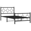 vidaXL Metal Bed Frame without Mattress with Footboard Black 100x190cm