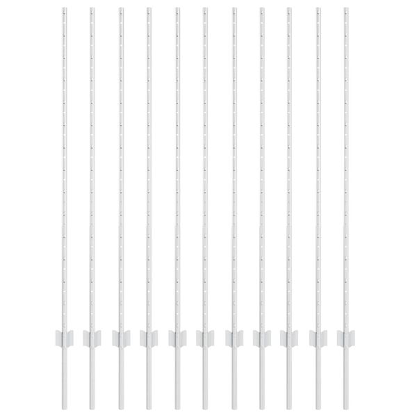 vidaXL Fence Post 11 pcs Silver 140 cm Steel