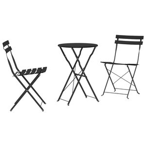 vidaXL Folding Bistro Set 3 pcs Anthracite Steel