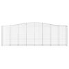 vidaXL Arched Gabion Baskets 9 pcs 400x50x120/140 cm Galvanised Iron