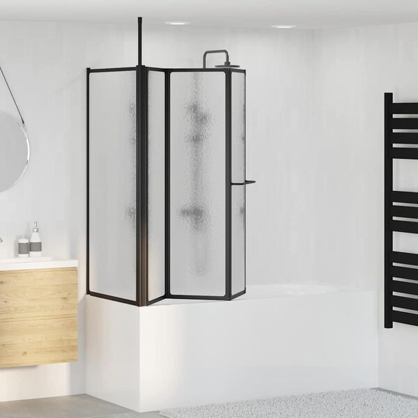 vidaXL Shower Screen Folding White Aluminium