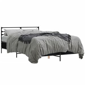 vidaXL Bed Frame without Mattress Black 135x190 cm Double