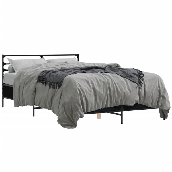 vidaXL Bed Frame without Mattress Black 135x190 cm Double