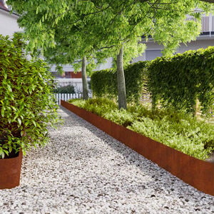 vidaXL Lawn Edgings 20 pcs 25x103 cm Flexible Weathering Steel