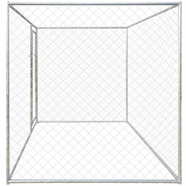 vidaXL Dog Kennels Silver 192 x 192 x 195 cm Galvanised steel