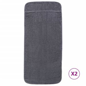 vidaXL Beach Towels 2 pcs Anthracite 75x200 cm Fabric 400 GSM