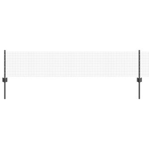 vidaXL Welded Wire Fence with Posts 10 x 0.4 m PVC-Coated Steel Grey