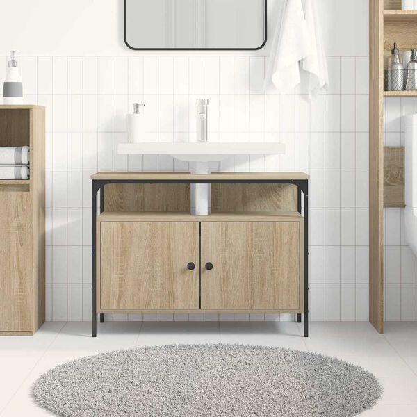 vidaXL Bathroom Sink Cabinet Brown 80 x 30 x 60 cm Engineered wood