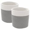 vidaXL Storage Baskets 2 pcs Grey and White &Oslash;28x28 cm Cotton
