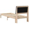 vidaXL Bed Frame with Headboard Brown 75 x 190 cm Solid Pine Wood