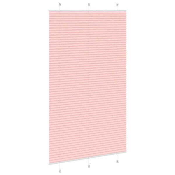 vidaXL Pleated Blind Pink 115x200 cm Fabric Width 114.4 cm Polyester