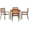 vidaXL Garden Dining Set 5 pcs Black Poly rattan