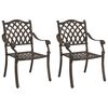 vidaXL Garden Chair 2 pcs Bronze 55 x 56.5 x 91cm Aluminium