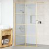 vidaXL Walk-in Shower Wall Gold 115 x 195 cm Tempered Glass