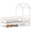 vidaXL Day Bed with Roof without Mattress White 80x200 cm Solid Wood