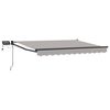 vidaXL Manual Retractable Awning with LEDs Light Grey 3 x 2.5 m
