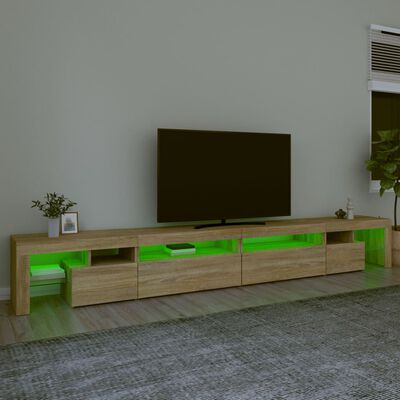 vidaXL TV Cabinet with LED Lights Sonoma Oak 290x36.5x40 cm