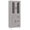 vidaXL Highboard Grey Sonoma 69.5x34x180 cm Engineered Wood