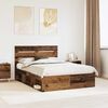 vidaXL Bed Frame with Headboard Old Wood 160 x 200 cm Solid Pine Wood
