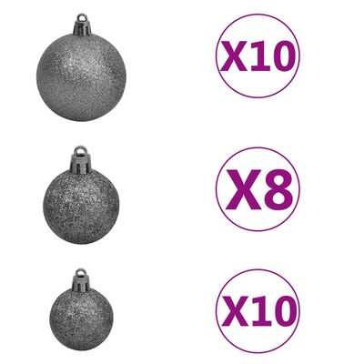 vidaXL Artificial Pre-lit Christmas Tree with Ball Set White 240 cm