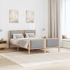 vidaXL Bed Frame with Headboard Light Grey 140 x 200 cm Fabric