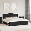 vidaXL Bed Frame with Headboard Black 200 x 200 cm Solid Pine Wood
