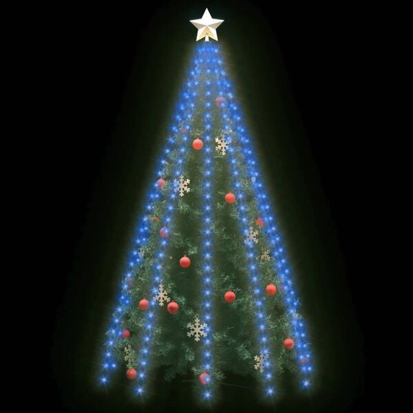 vidaXL Christmas Tree Net Lights with 300 LEDs Blue 300 cm