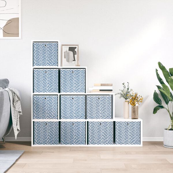 vidaXL Foldable Storage Boxes 10 pcs Blue 32x32x32 cm Non-woven Fabric