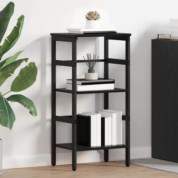 vidaXL Bookshelf Black Oak 40 x 29.5 x 81 cm Engineered Wood