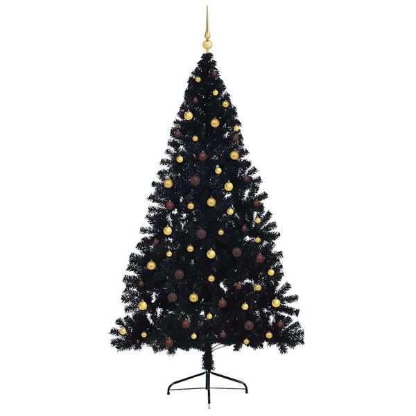 vidaXL Artificial Pre-lit Christmas Tree Black 240 cm PVC