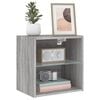 vidaXL Bedside Cabinet with LED Lights Wall-mounted Grey Sonoma