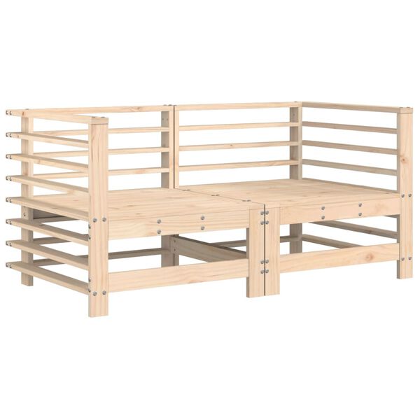 vidaXL Corner Sofas with Cushions 2 pcs Solid Wood Pine