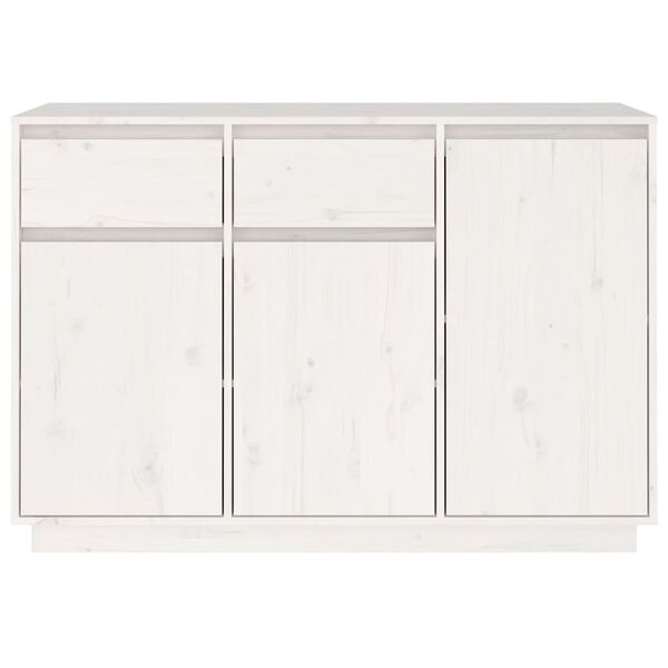vidaXL Sideboard White 110x34x75 cm Solid Wood Pine