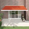 vidaXL Retractable Awning Orange and Brown 4x3 m Fabric and Aluminium