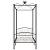vidaXL Canopy Bed Frame without Mattress Black Metal 100x200 cm